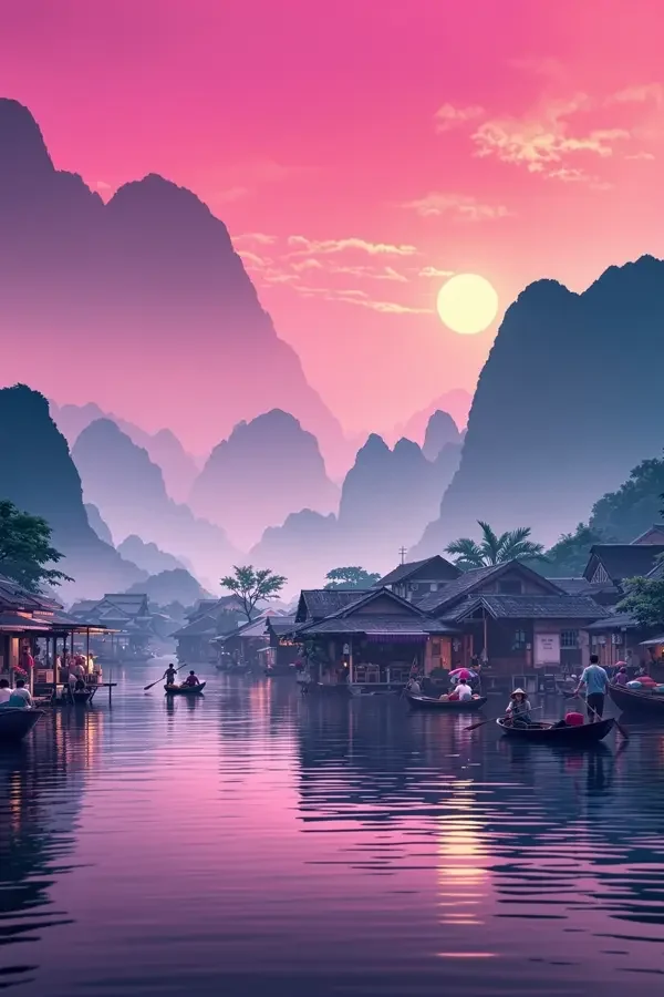 水上人家 - 湄公河之恋海报 水上人家 湄公河之恋 越南电影 南洋风情 东南亚文化